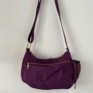 Travelon Anti-Theft RFID Blocking Crossbody Hobo Bag Purple Adjustable